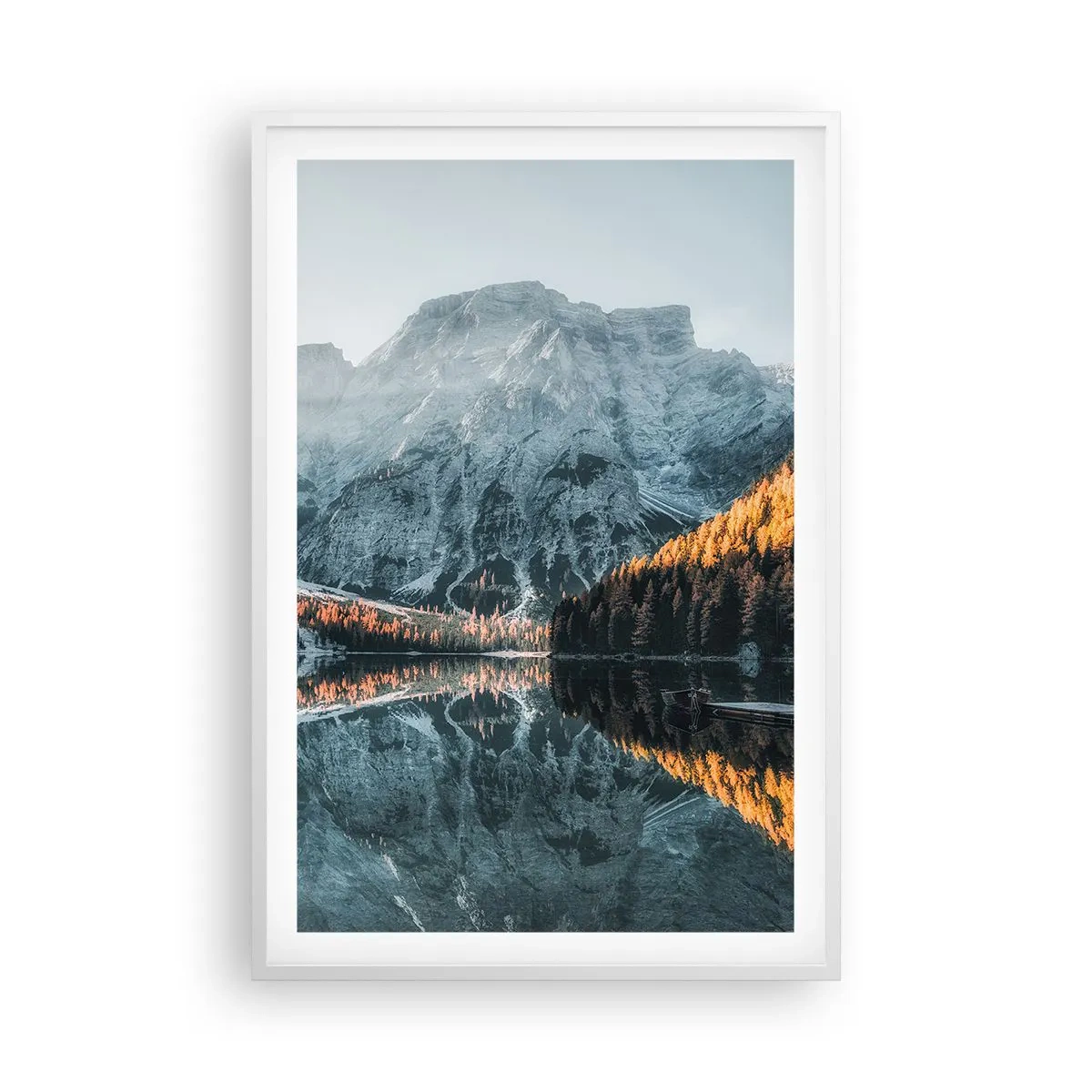 Poster in cornice bianca - Paesaggio allo specchio - 61x91 cm