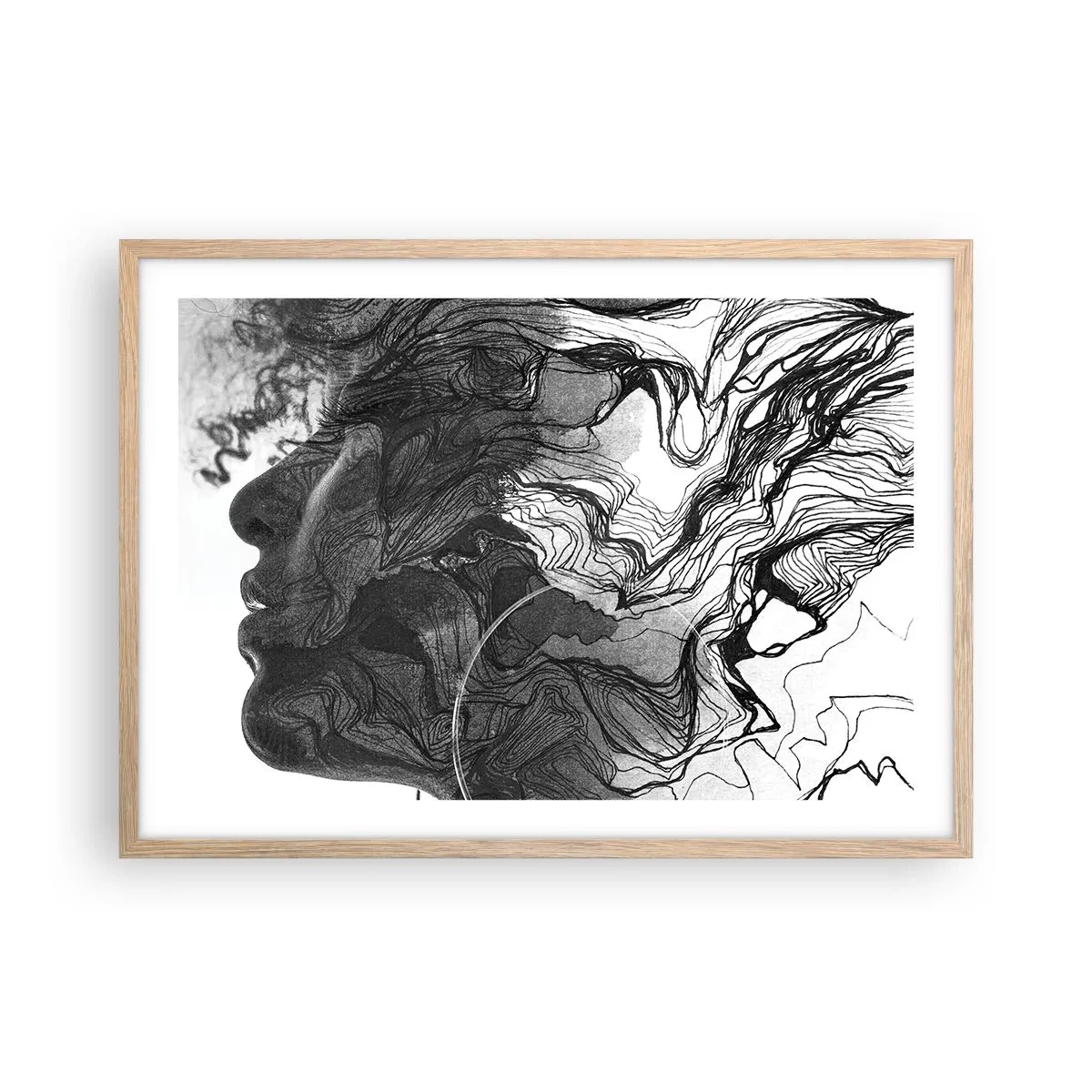 Poster in cornice rovere chiaro - Aggrovigliata nei sogni - 70x50 cm