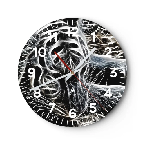 Orologio da parete - Orologio in Vetro - Studio di leggerezza felina - 30x30 cm