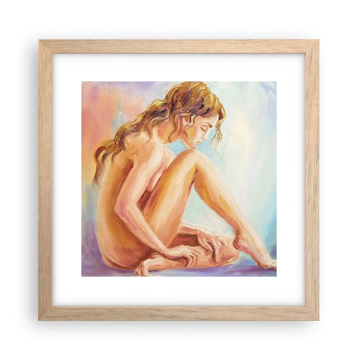 Poster in cornice rovere chiaro - Nudo di giovane - 30x30 cm