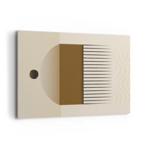 Quadro su tela - Stampe su Tela - Composizione geometrica astratta nei toni del beige e del marrone - 120x80cm - Diversi stati - Decorazione murale moderna per soggiorno e camera da letto ARTTOR