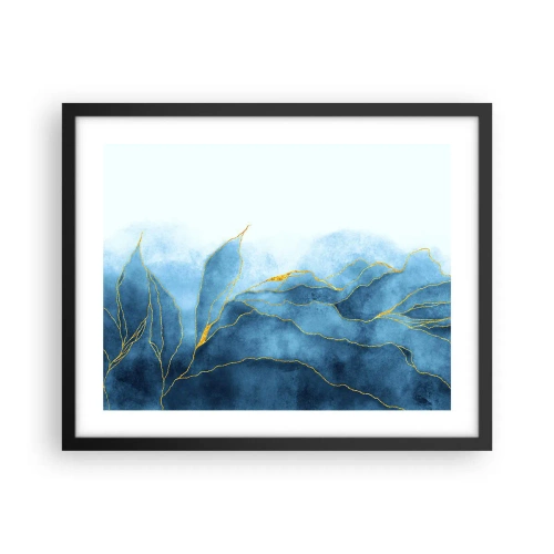 Poster in cornice nera - Blu nell'oro - 50x40 cm