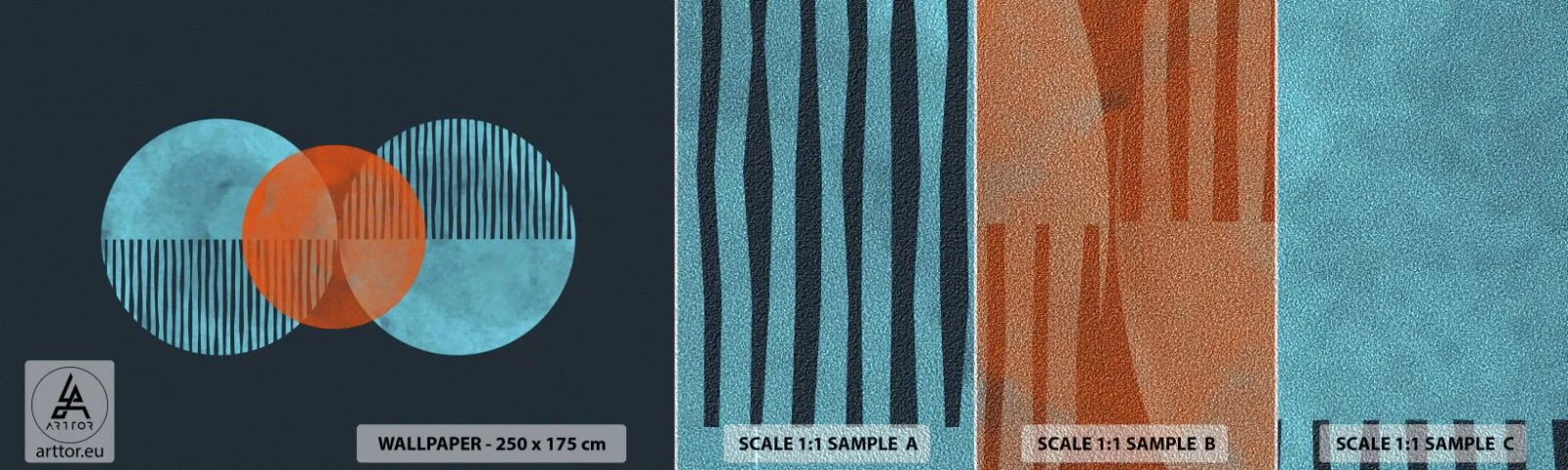Campione di Fotomurale Premium Sand - Composizione simmetrica - Astrazione, Pezzo, Motivo geometrico - 100x30 cm