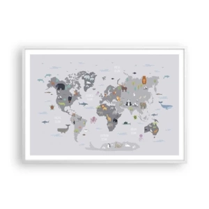 Poster in cornice bianca - Dimmi di dove sei... - 100x70 cm