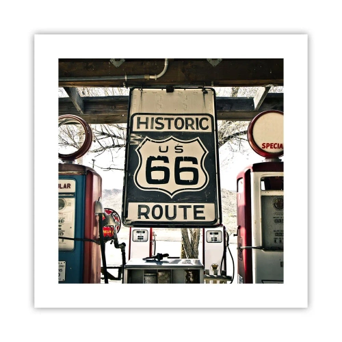 Poster - Viaggio retro americano - 40x40 cm