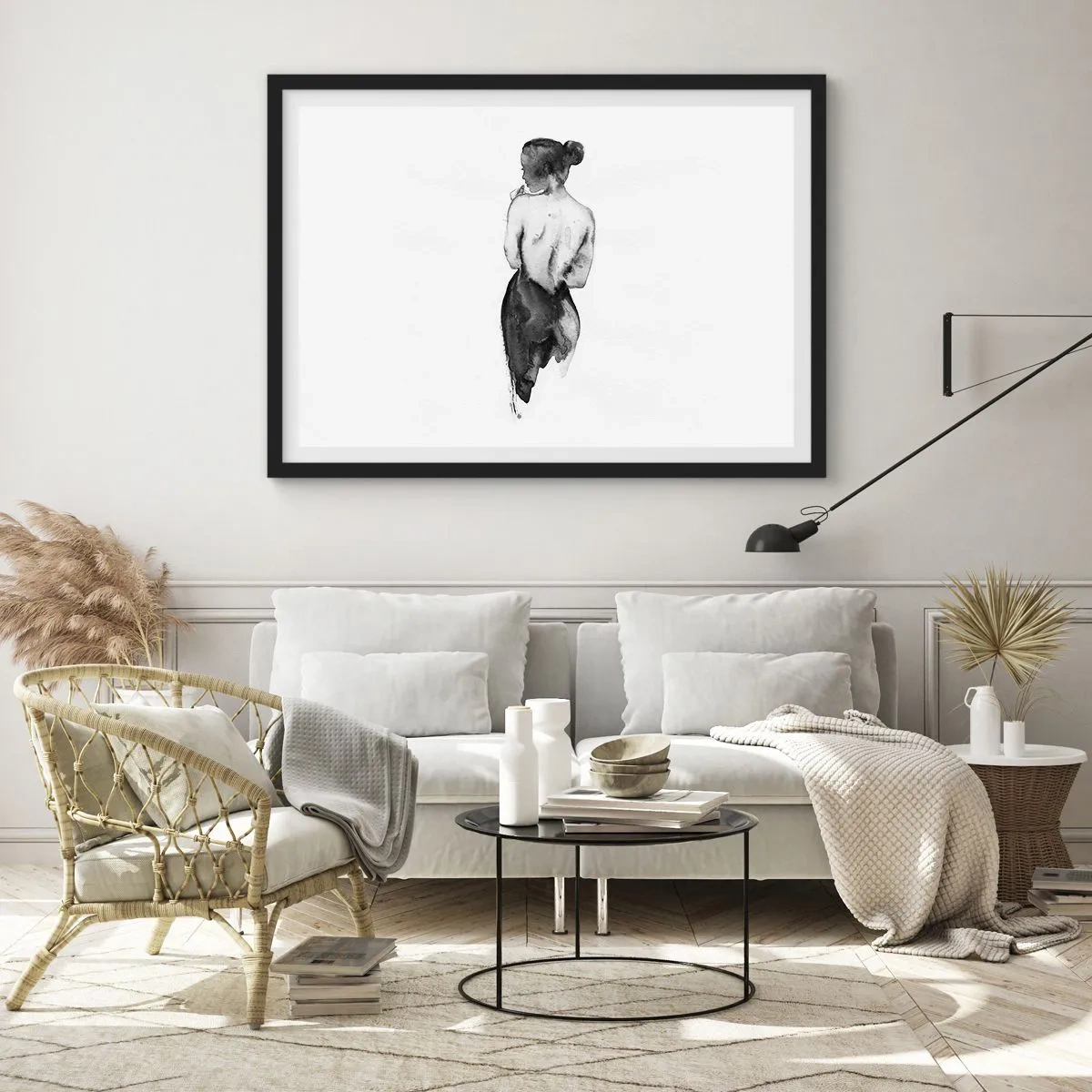 Poster in cornice nera - Accanto a lei il mondo scompare - 40x30 cm