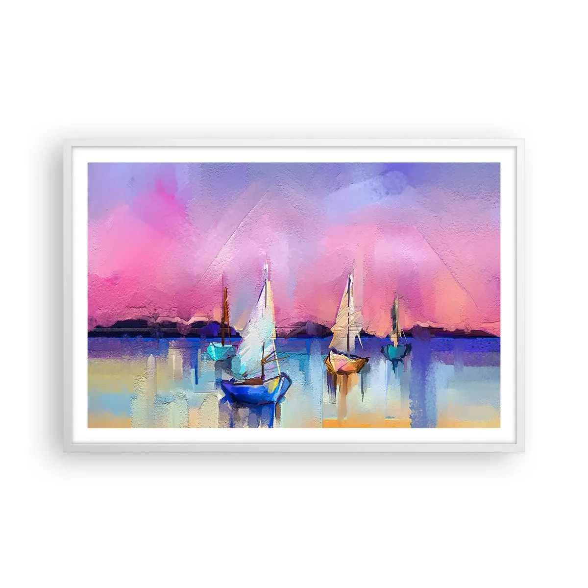 Poster in cornice bianca - Direzione: mare aperto - 91x61 cm