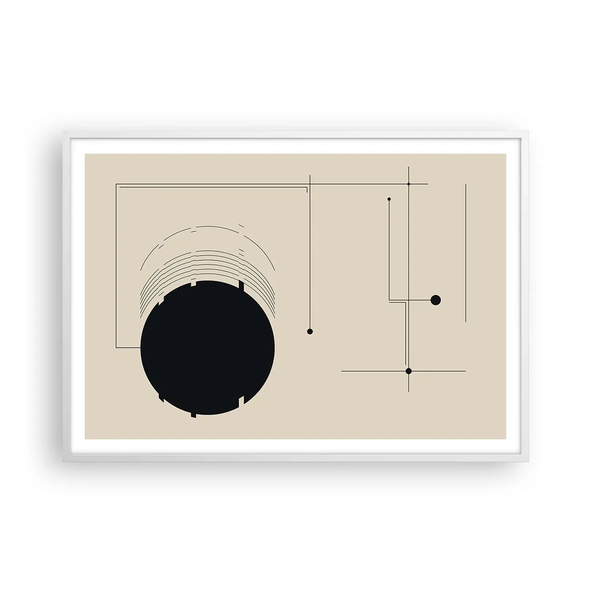Poster in cornice bianca - Composizione elastica e dinamica - 100x70 cm