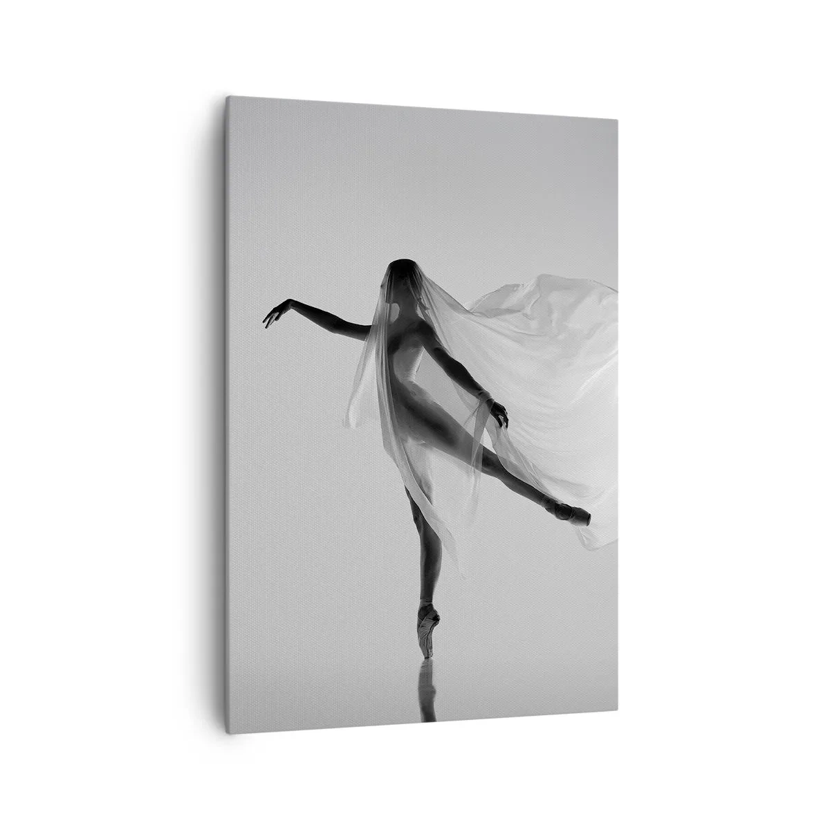 Quadro su tela - Stampe su Tela - Una ballerina in una posa eterea con tessuto fluido - 70x100cm - Leggerezza ed eleganza - Decorazione murale moderna per soggiorno e camera da letto ARTTOR