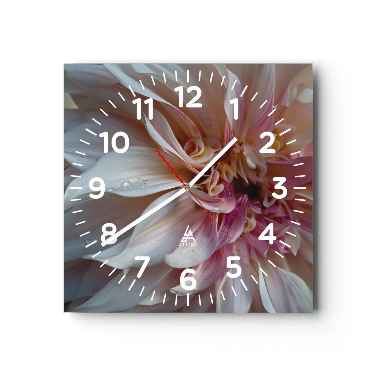 Orologio da parete - Orologio in Vetro - Freschezza in fiore - 40x40 cm