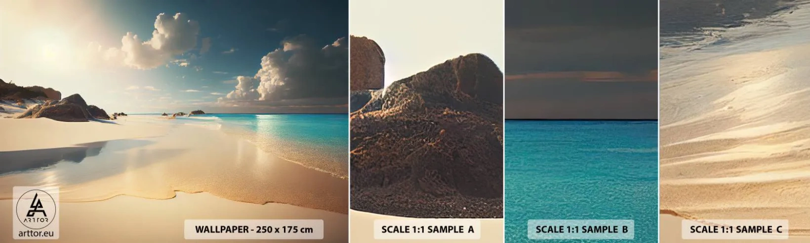 Campione di Fotomurale Adesivo Deluxe Sticker - Giornata ideale - Spiaggia selvaggia, Oceano, Bordo - 100x30 cm