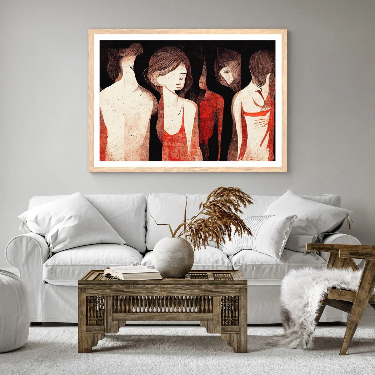Poster in cornice rovere chiaro - Madonne nell'oscurità - 50x40 cm