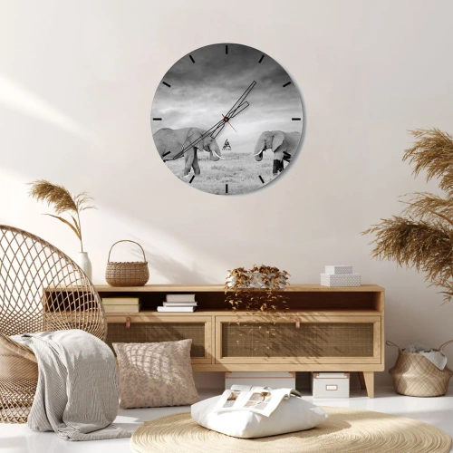Orologio da parete - Orologio in Vetro - Grigio è bello - 30x30 cm