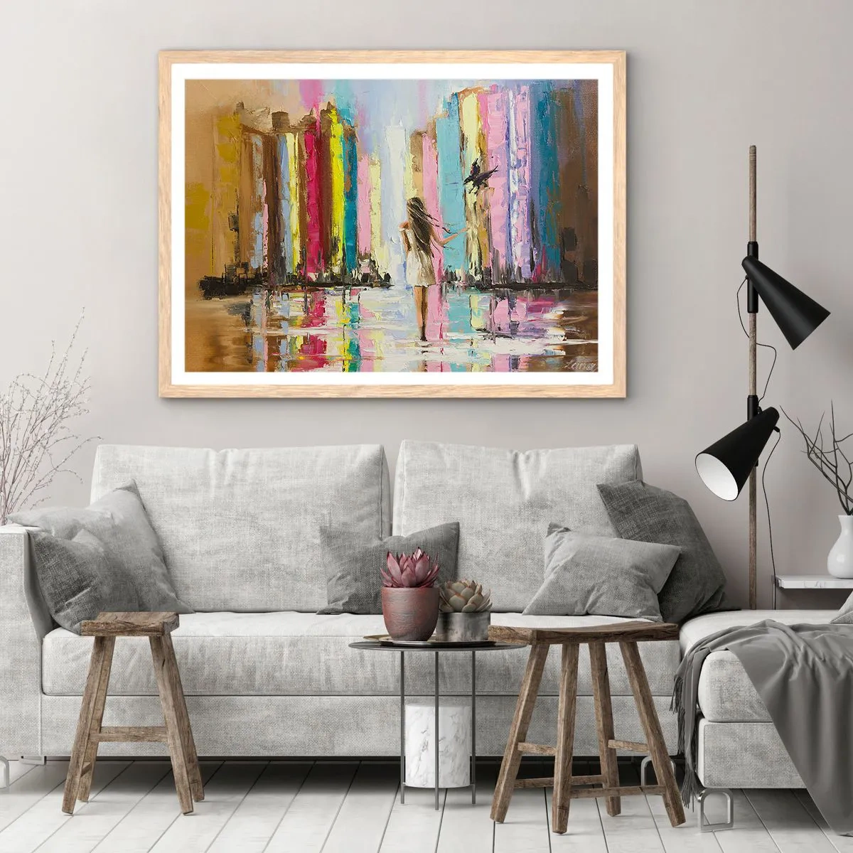 Poster in cornice rovere chiaro - Seguimi - 50x40 cm