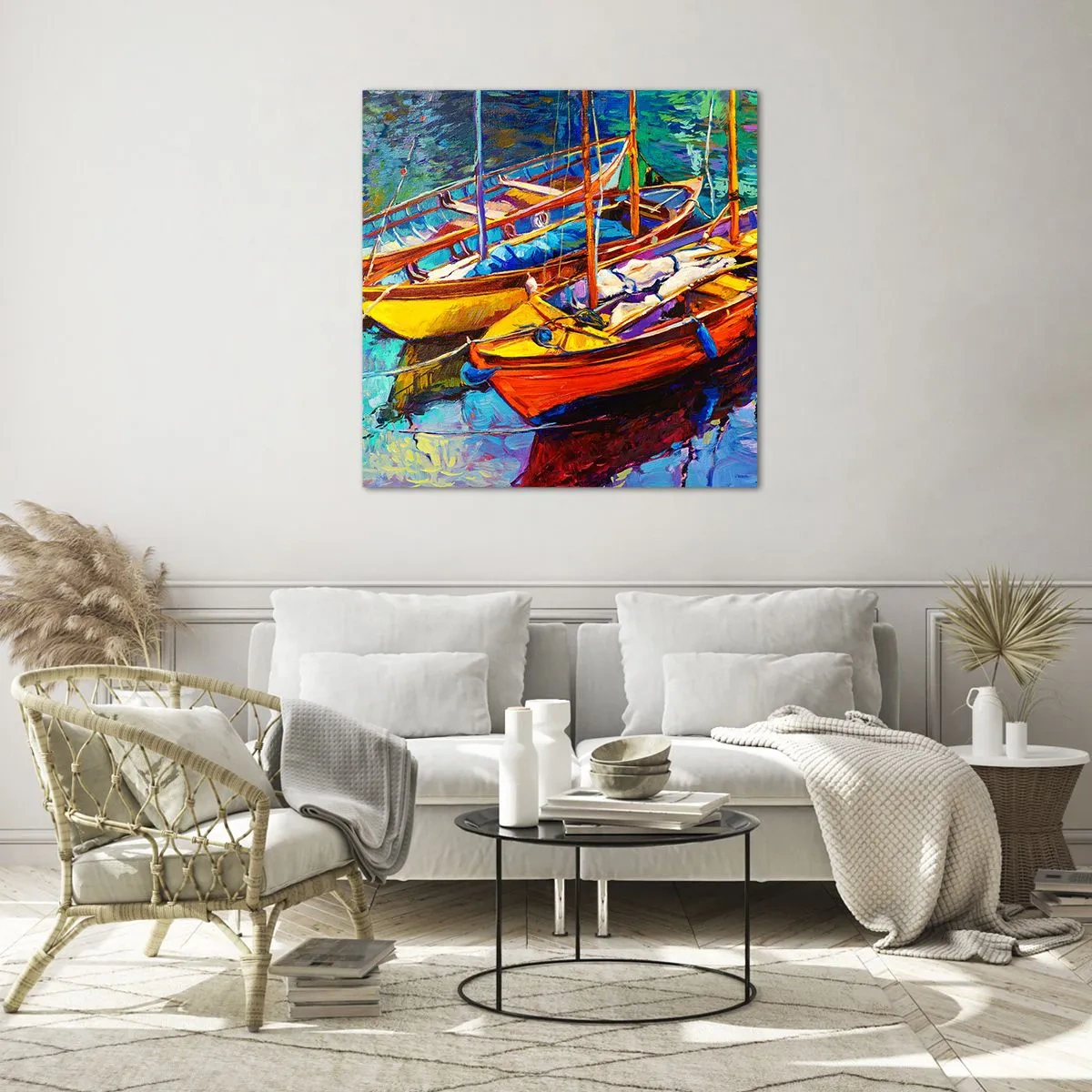 Quadro su vetro - Su un'acqua più densa dei colori - 60x60 cm