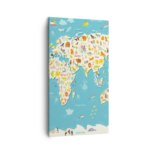 Quadro su tela - Stampe su Tela - Amiamo tutto il mondo - 45x80 cm