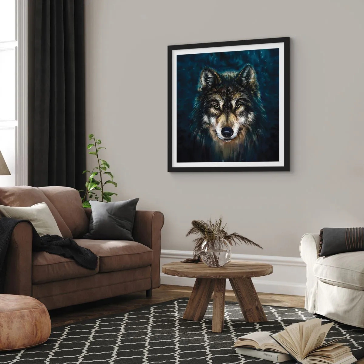 Poster in cornice nera - Alfa? E omega - 40x40 cm