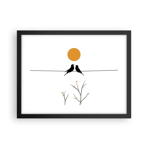 Poster in cornice nera - Sera da usignoli - 40x30 cm