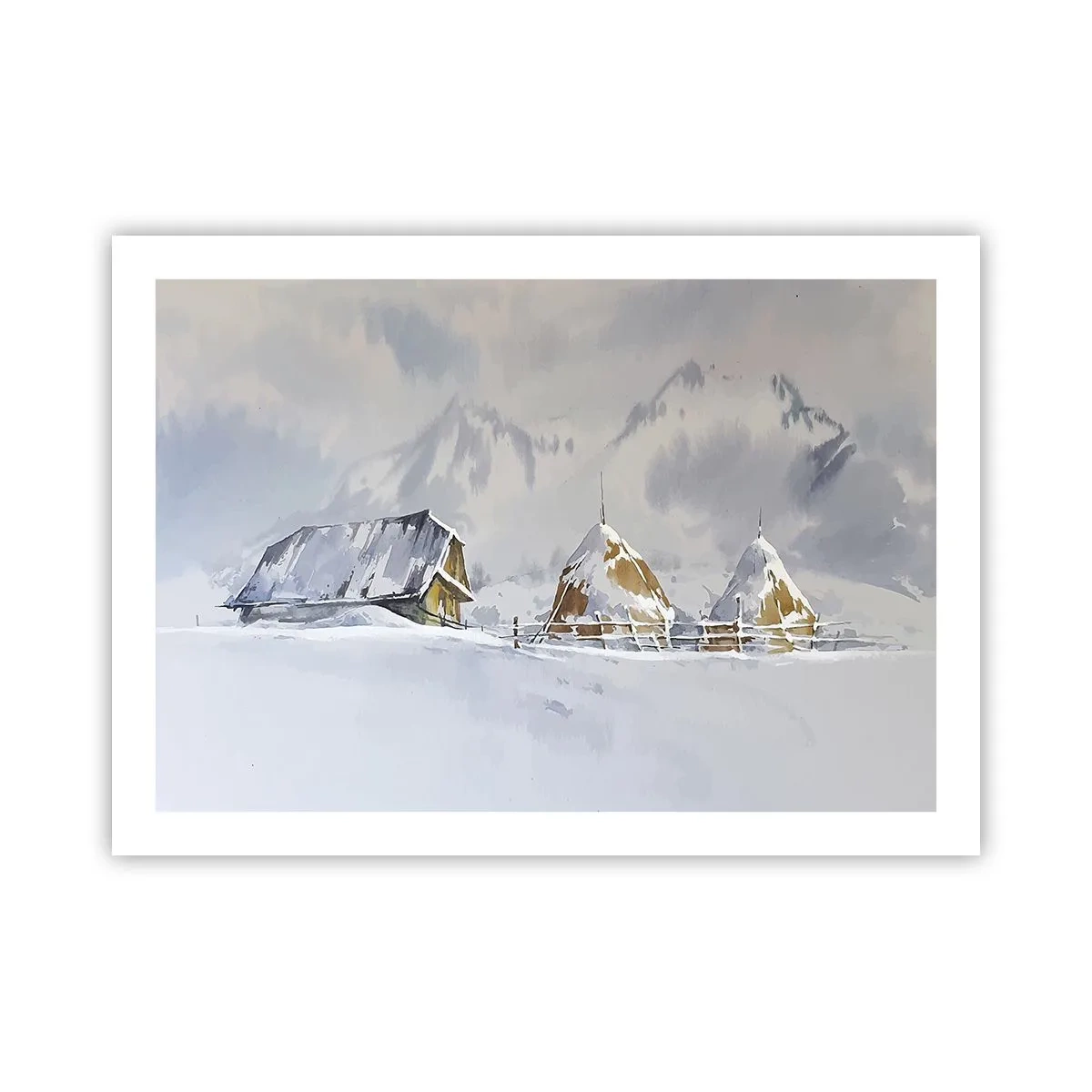 Poster - Nella valle innevata - 70x50 cm