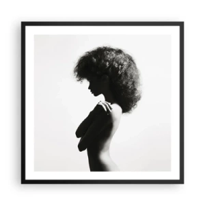 Poster in cornice nera - Come un fiore su un gambo snello - 60x60 cm