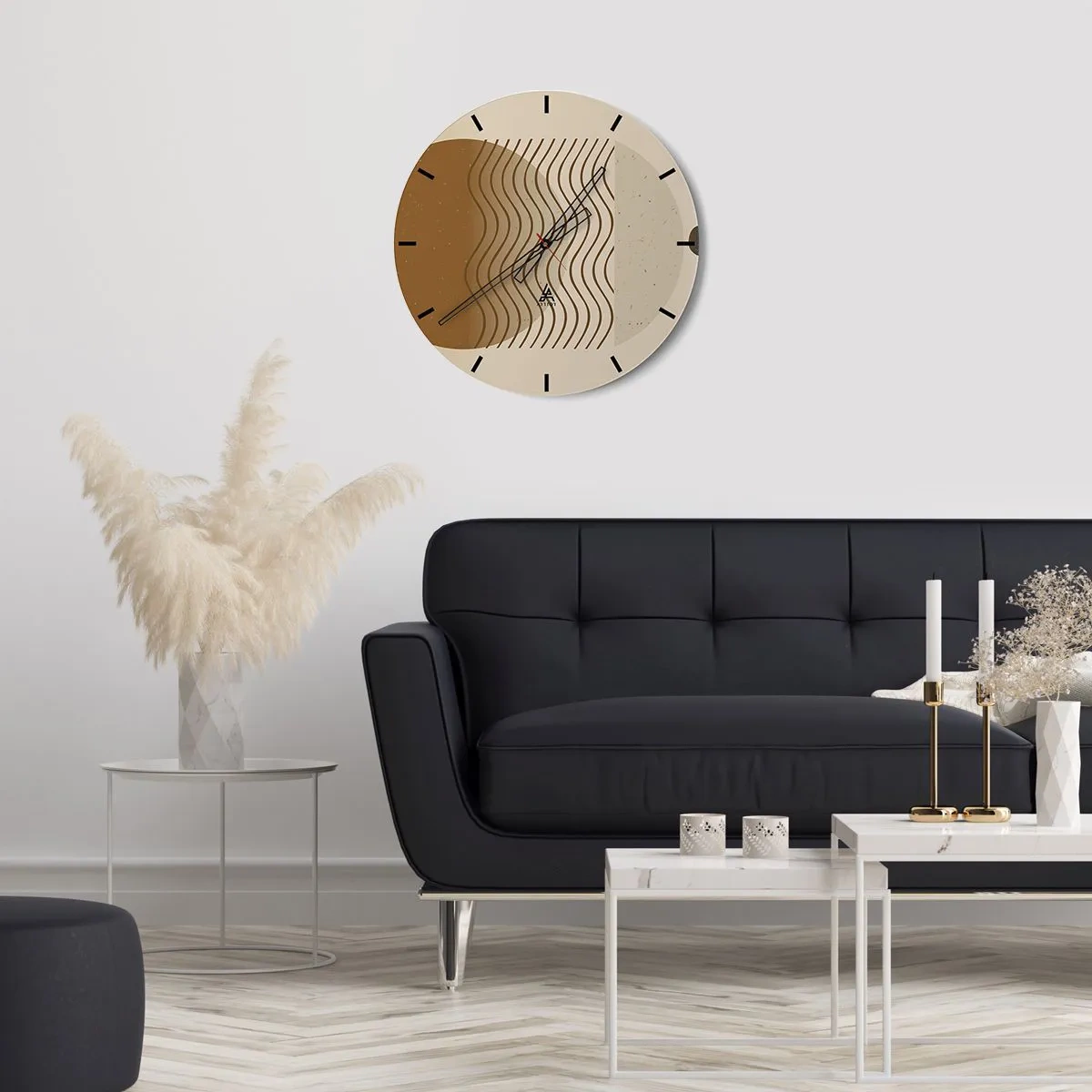 Orologio da parete - Orologio in Vetro - Sull'origine delle figure geometriche - 40x40 cm