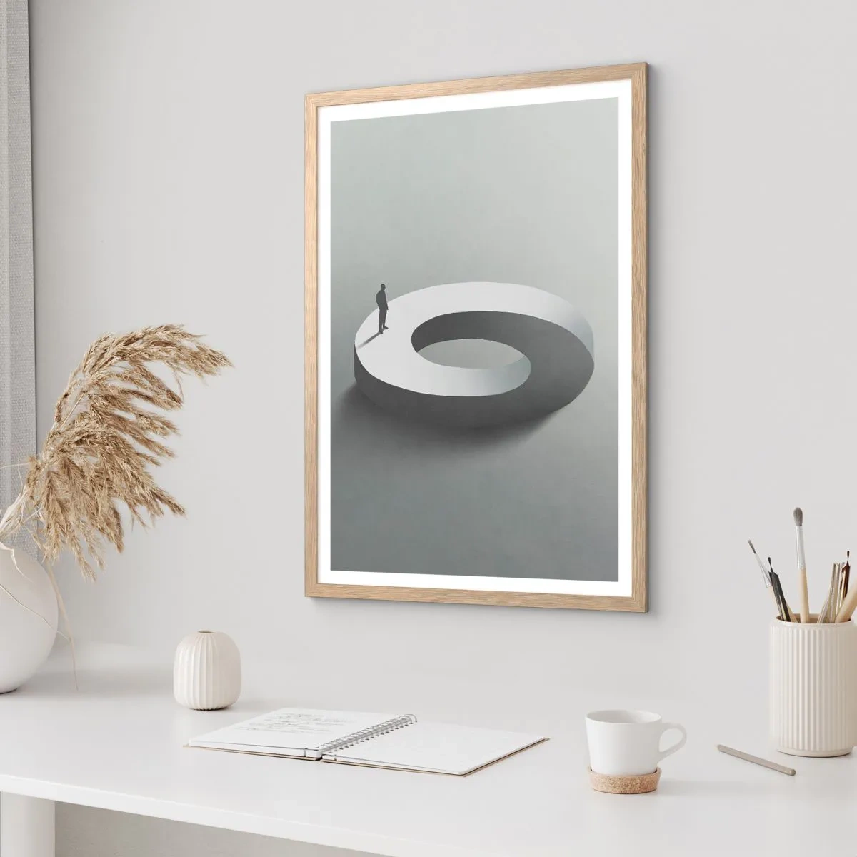 Poster in cornice rovere chiaro - Prova a cavartela - 30x40 cm