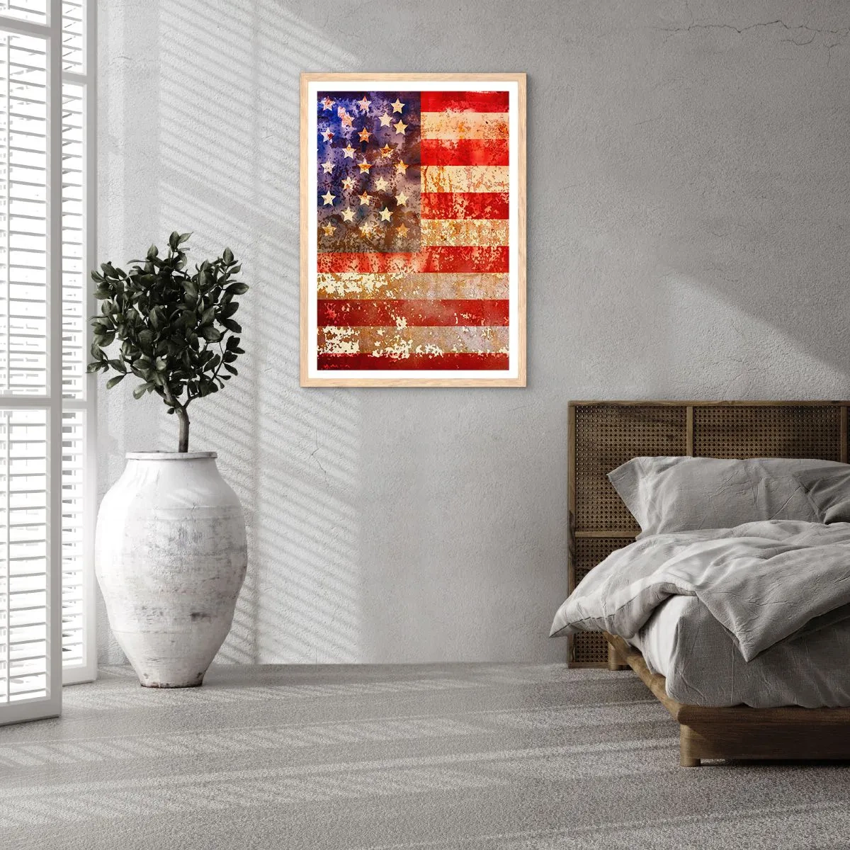 Poster in cornice rovere chiaro - L'attimo non passa - 50x70 cm