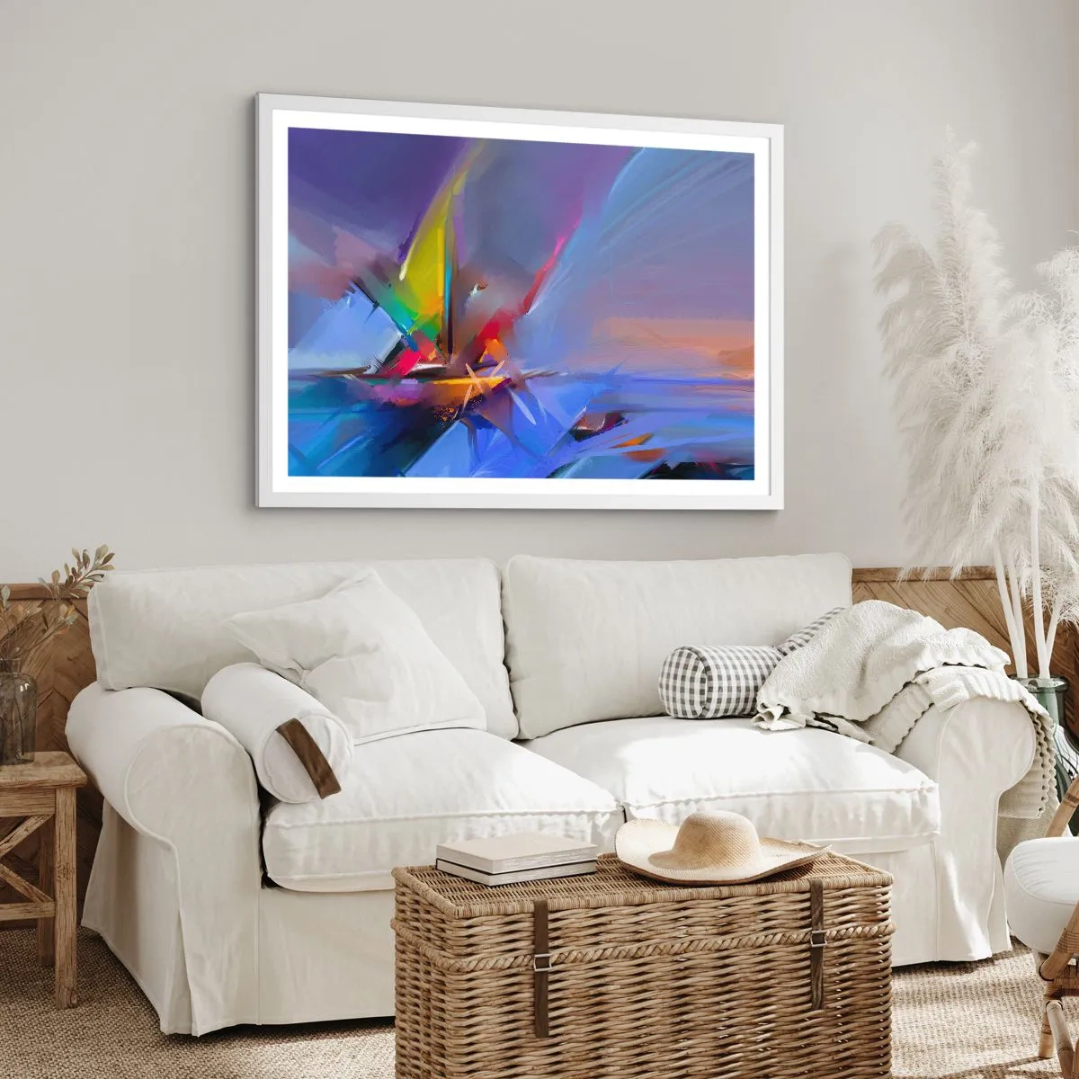 Poster in cornice bianca - Eliche come un uccello - 91x61 cm