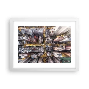 Poster in cornice bianca - Saluti da Hong Kong - 40x30 cm