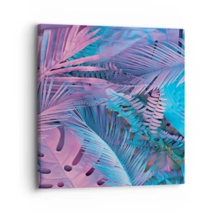 Quadro su tela - Stampe su Tela - Tropici in rosa e blu - 30x30 cm