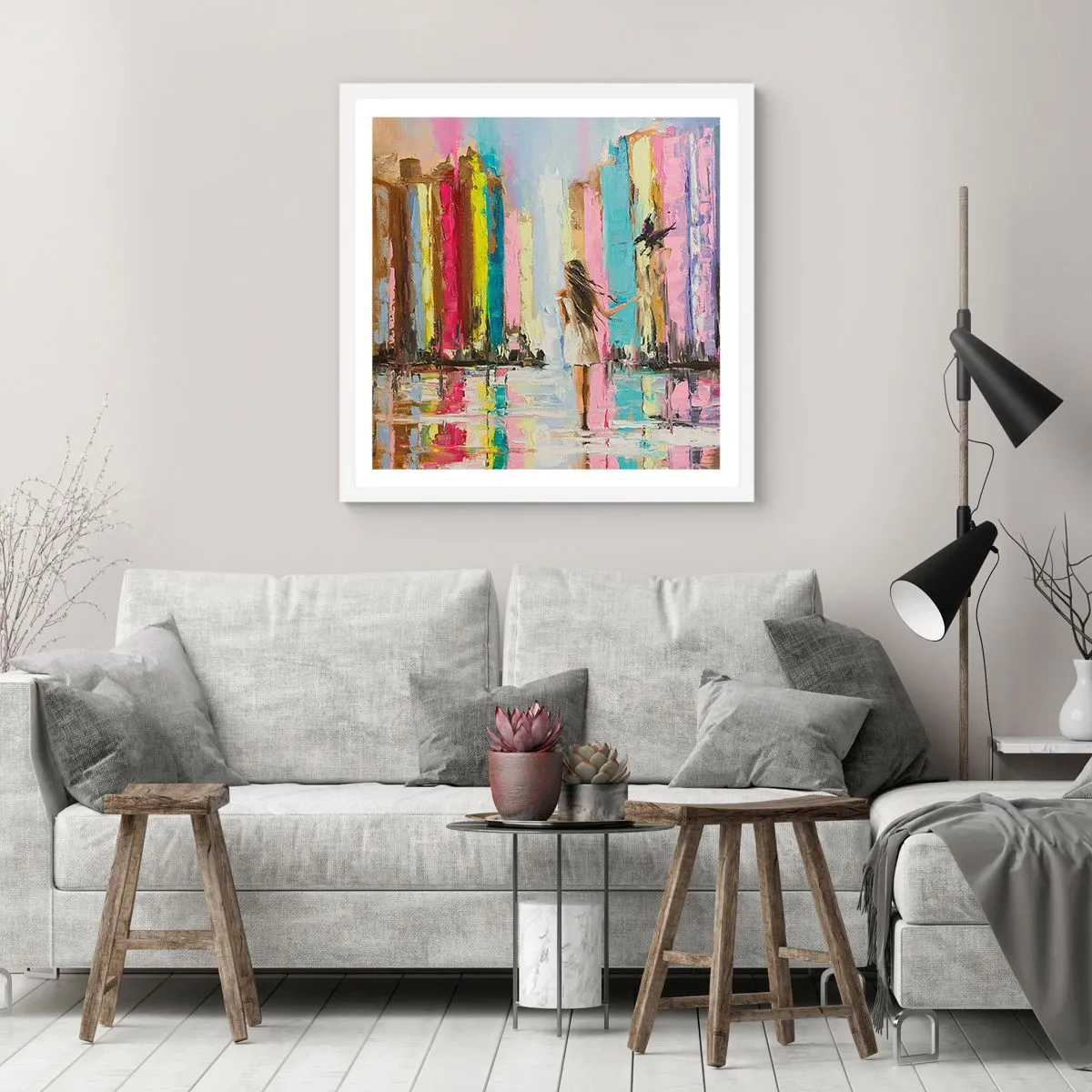 Poster in cornice bianca - Seguimi - 50x50 cm