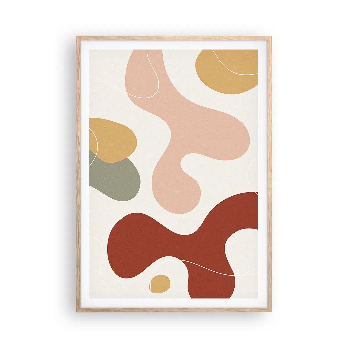 Poster in cornice rovere chiaro - Ghirigori - 70x100 cm