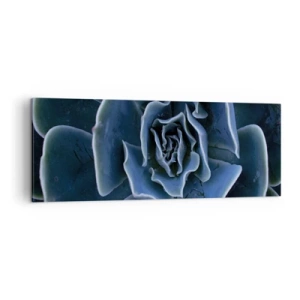 Quadro su tela - Stampe su Tela - Primo piano di una rosetta succulenta verde - 140x50cm - Fiore del deserto - Decorazione murale moderna per soggiorno e camera da letto ARTTOR