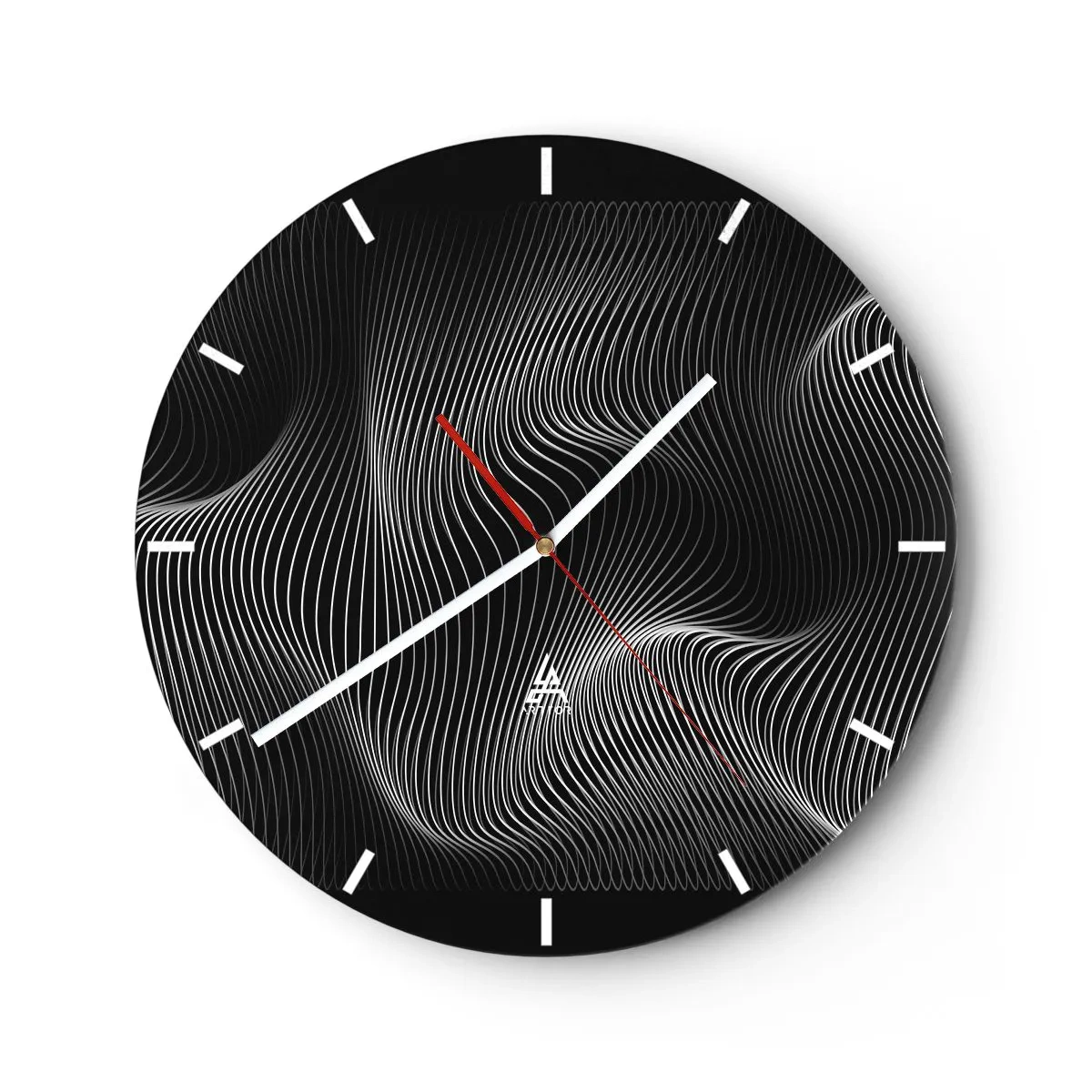 Orologio da parete - Orologio in Vetro - La danza della luce nello spazio - 40x40 cm