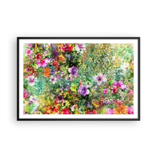Poster in cornice nera - Perdersi nei fiori - 91x61 cm