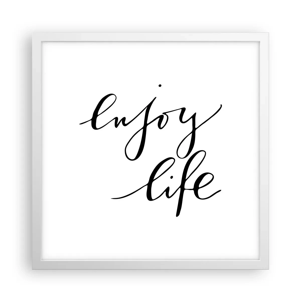 Poster in cornice bianca - Niente da aggiungere... - 40x40 cm