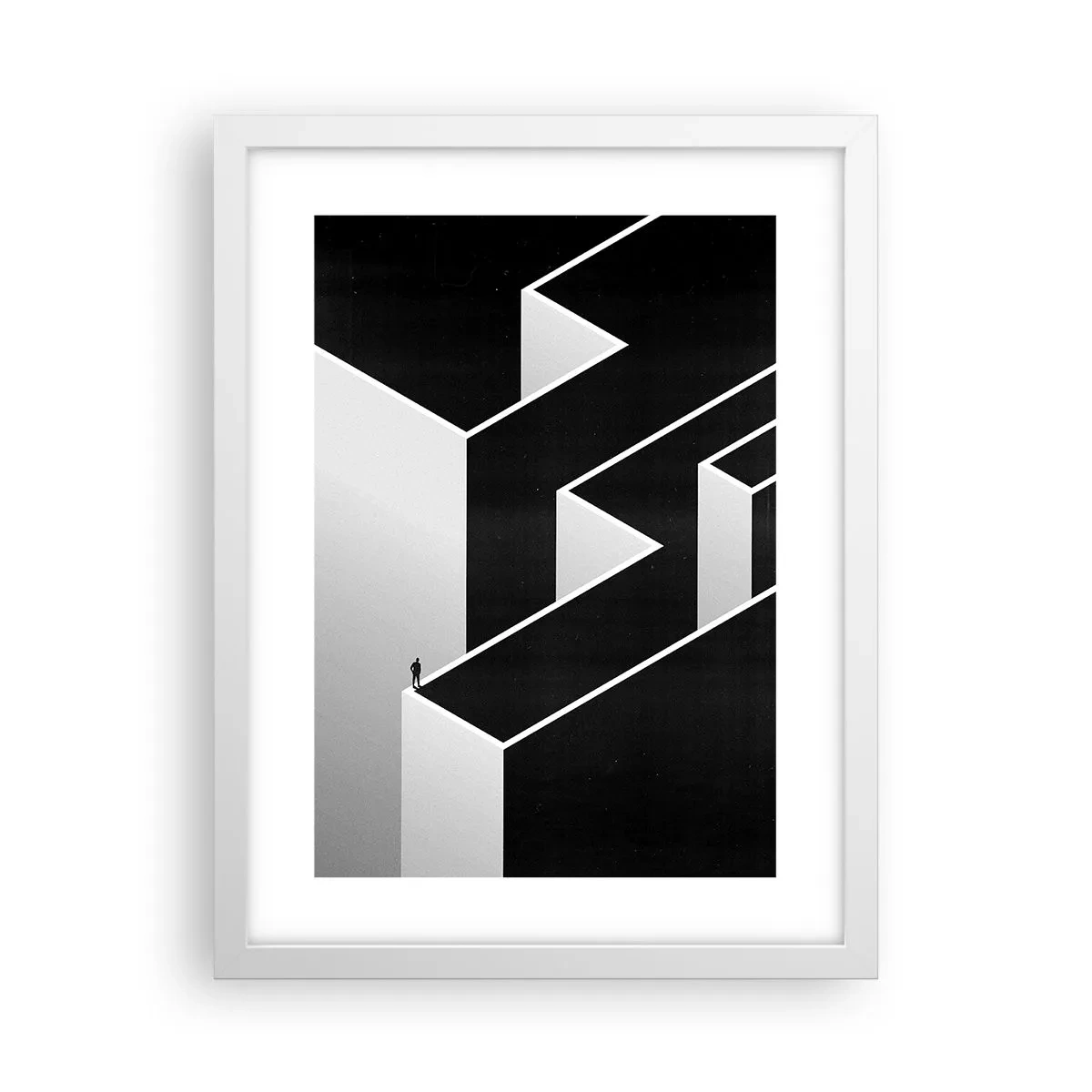 Poster in cornice bianca - Solitudine al vertice - 30x40 cm