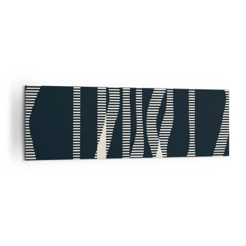 Quadro su tela - Stampe su Tela - Linee geometriche in tonalità chiare su sfondo scuro - 160x50cm - Tentativo di rompere l'oscurità - Decorazione murale moderna per soggiorno e camera da letto ARTTOR