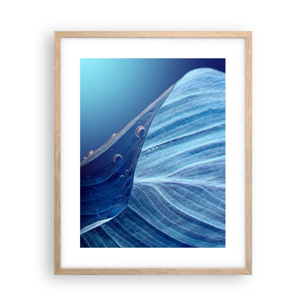 Poster in cornice rovere chiaro - Gocce di blu nascoste - 40x50 cm