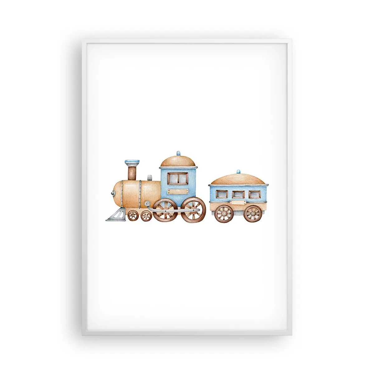 Poster in cornice bianca - Fermo alla stazione... - 70x100 cm