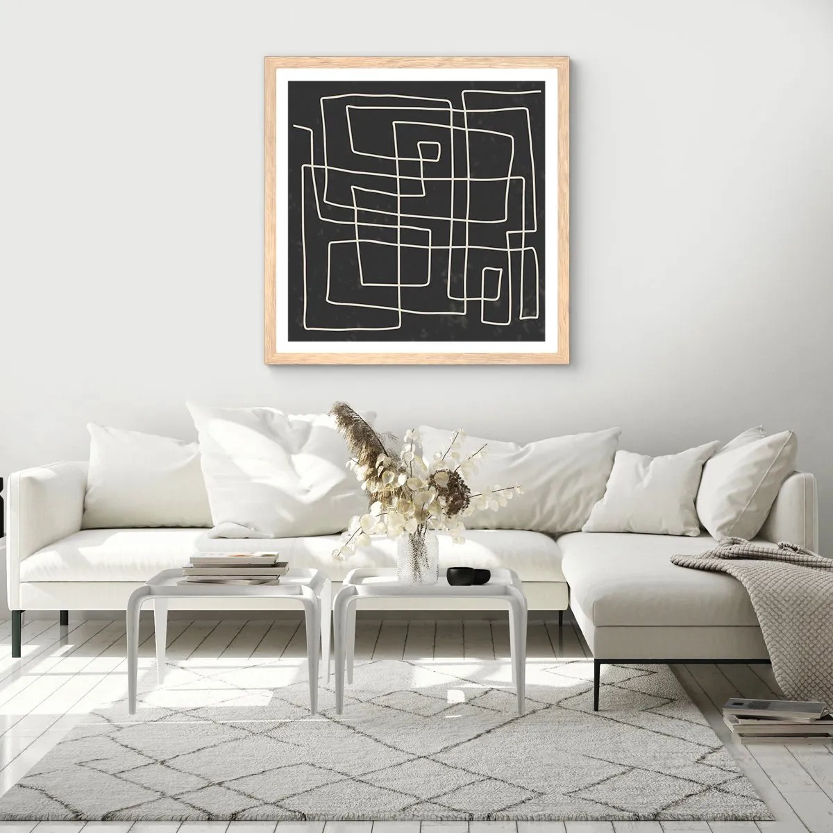 Poster in cornice rovere chiaro - Non è così semplice - 40x40 cm