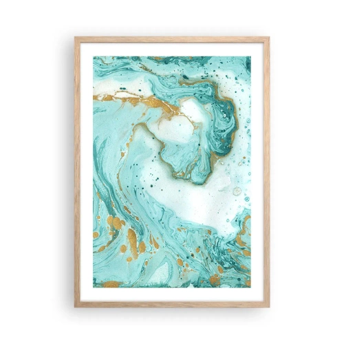 Poster in cornice rovere chiaro - La grande onda del periodo Edo - 50x70 cm