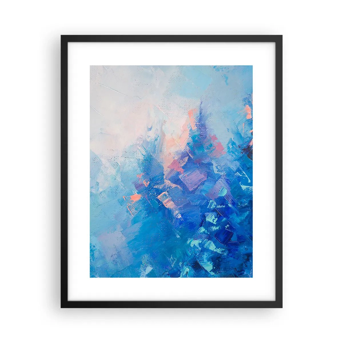 Poster in cornice nera - Astrazione invernale - 40x50 cm