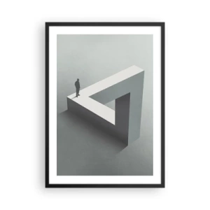 Poster in cornice nera - Una figura su una figura geometrica impossibile - 50x70cm - Eppure è possibile - Decorazione murale moderna per soggiorno e camera da letto ARTTOR