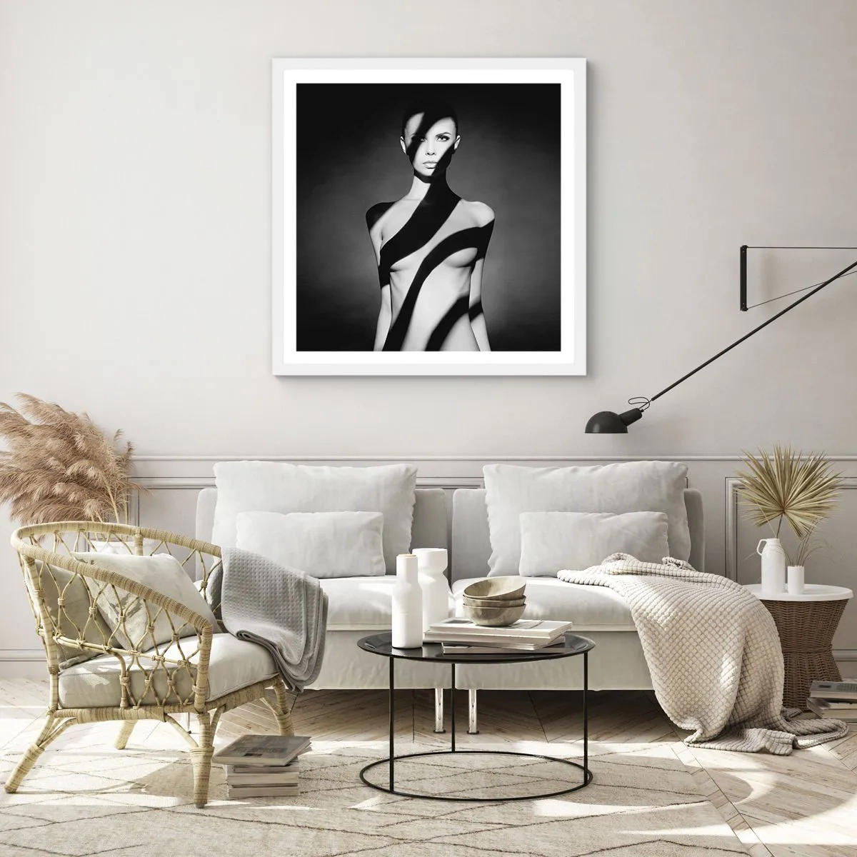 Poster in cornice bianca - Luci e ombre - 30x30 cm