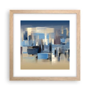Poster in cornice rovere chiaro - Struttura blu - 30x30 cm