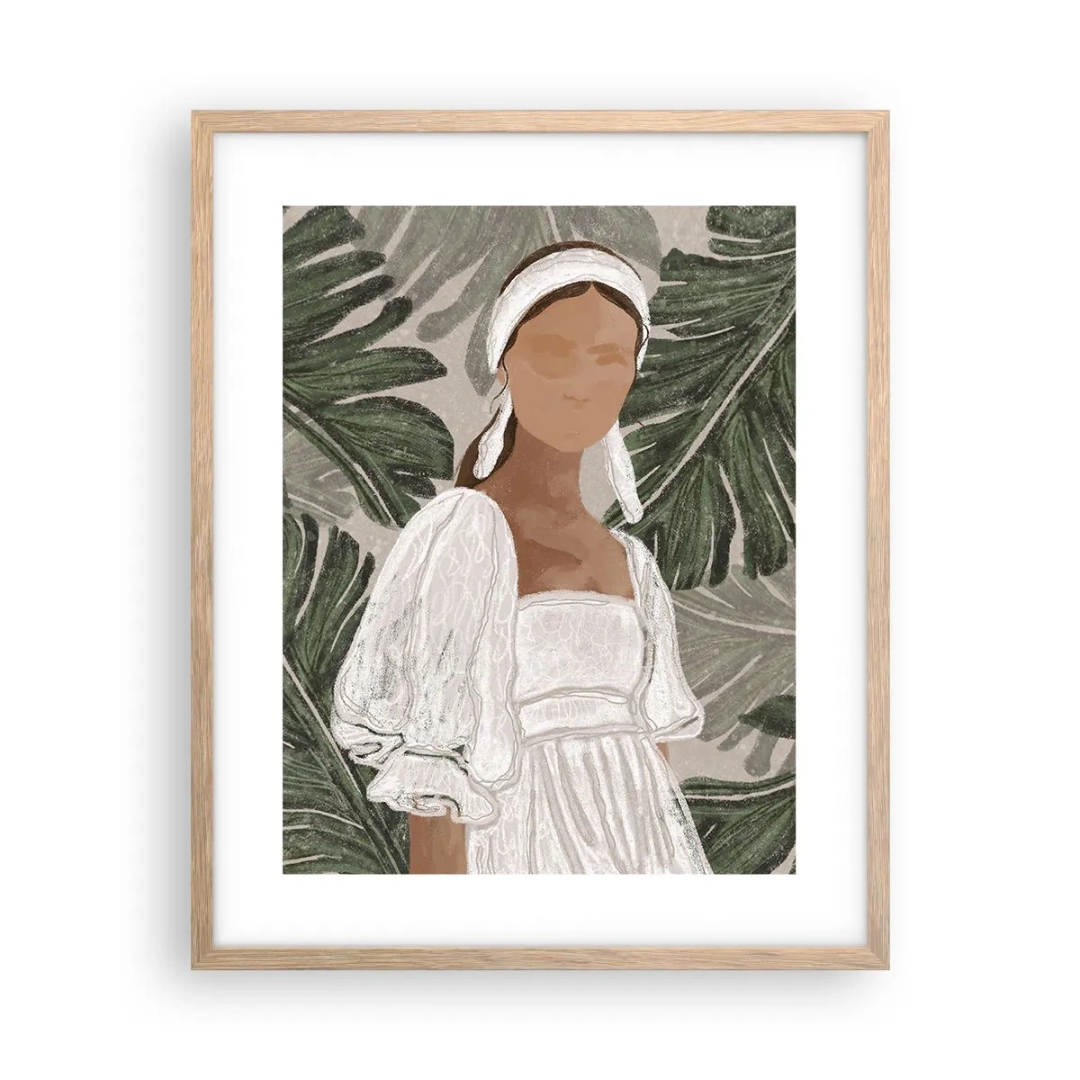 Poster in cornice rovere chiaro - Ritratto esotico - 40x50 cm