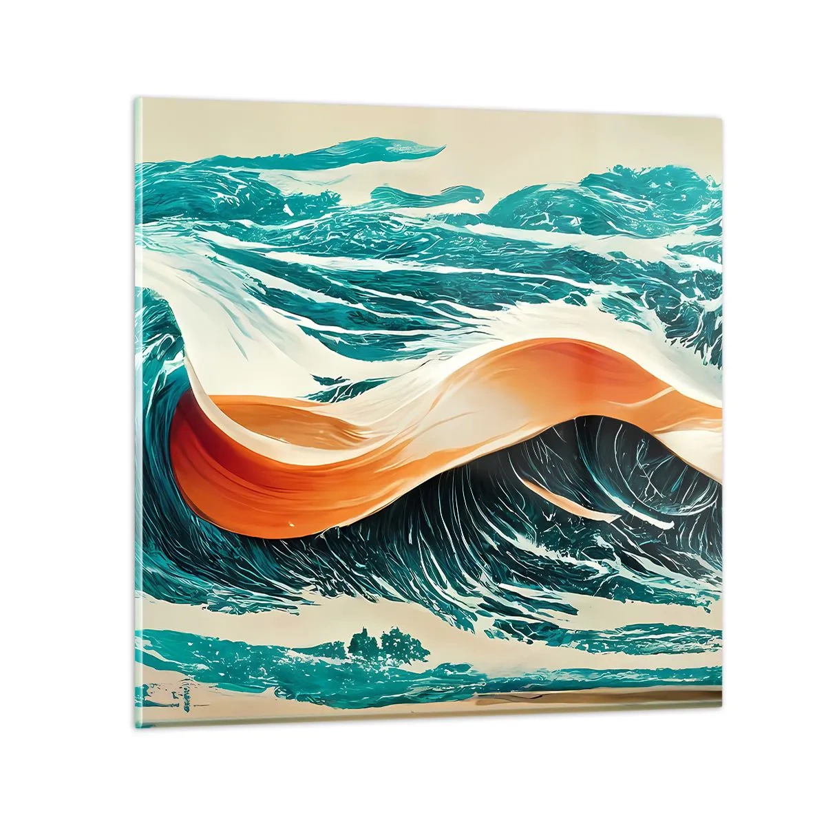 Quadro su vetro - Il sogno del surfista - 50x50 cm