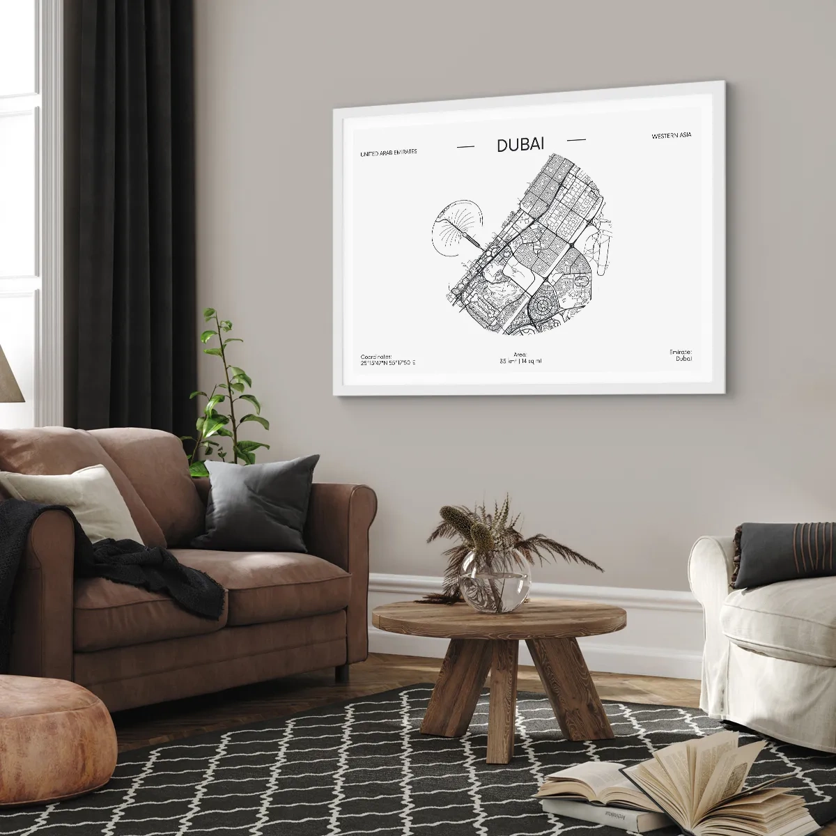 Poster in cornice bianca - Anatomia di Dubai - 40x30 cm
