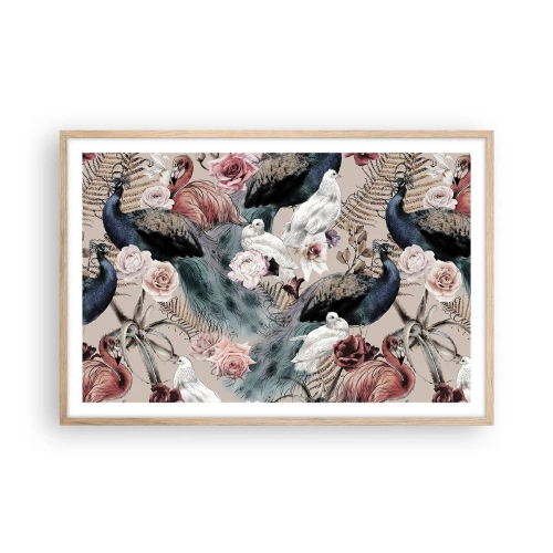 Poster in cornice rovere chiaro - Nel giardino del palazzo - 91x61 cm